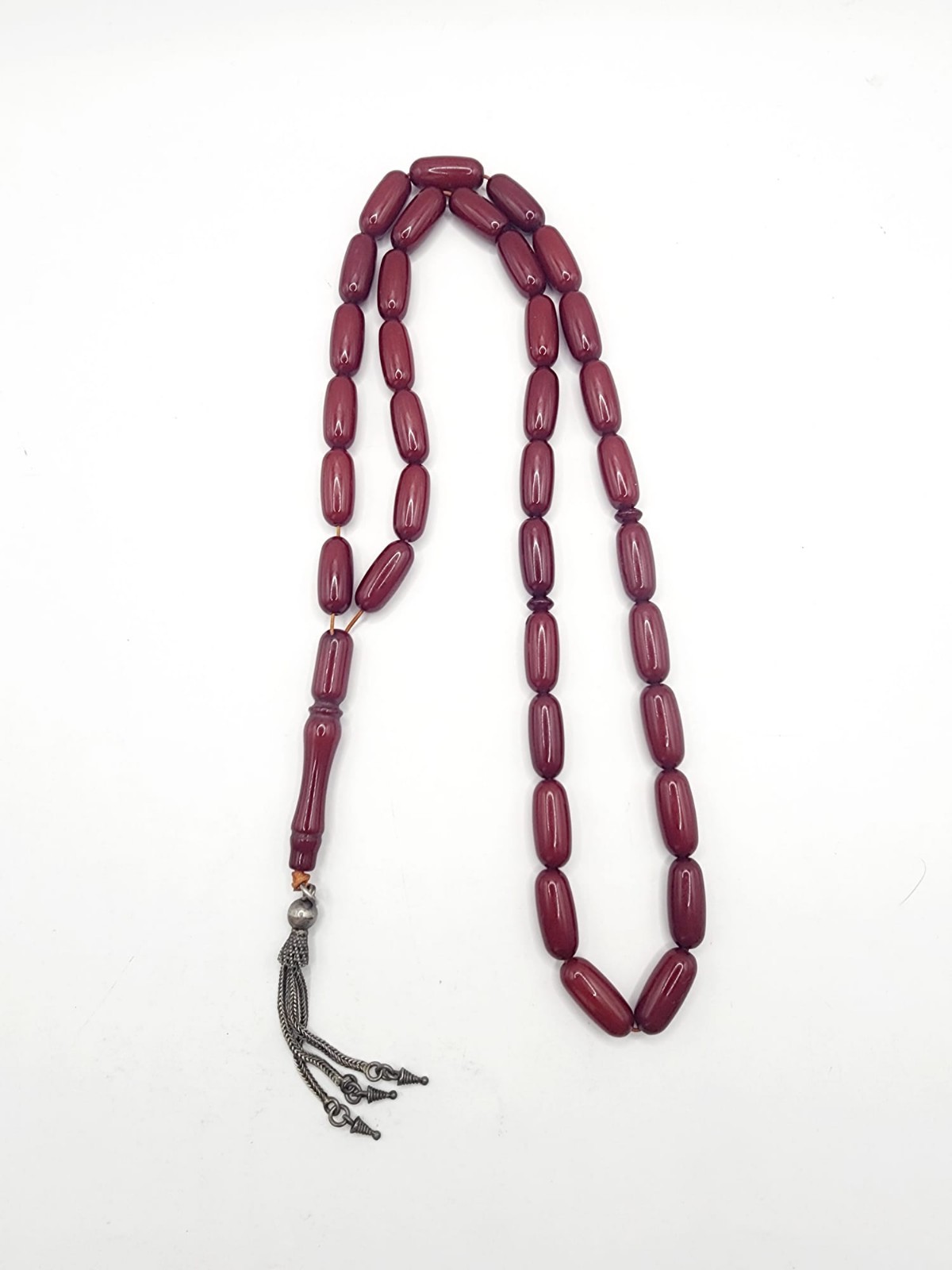 Rare Faturan Antique Amber Sandalus Red Prayer Beads Tasbih Misbaha 35g Long