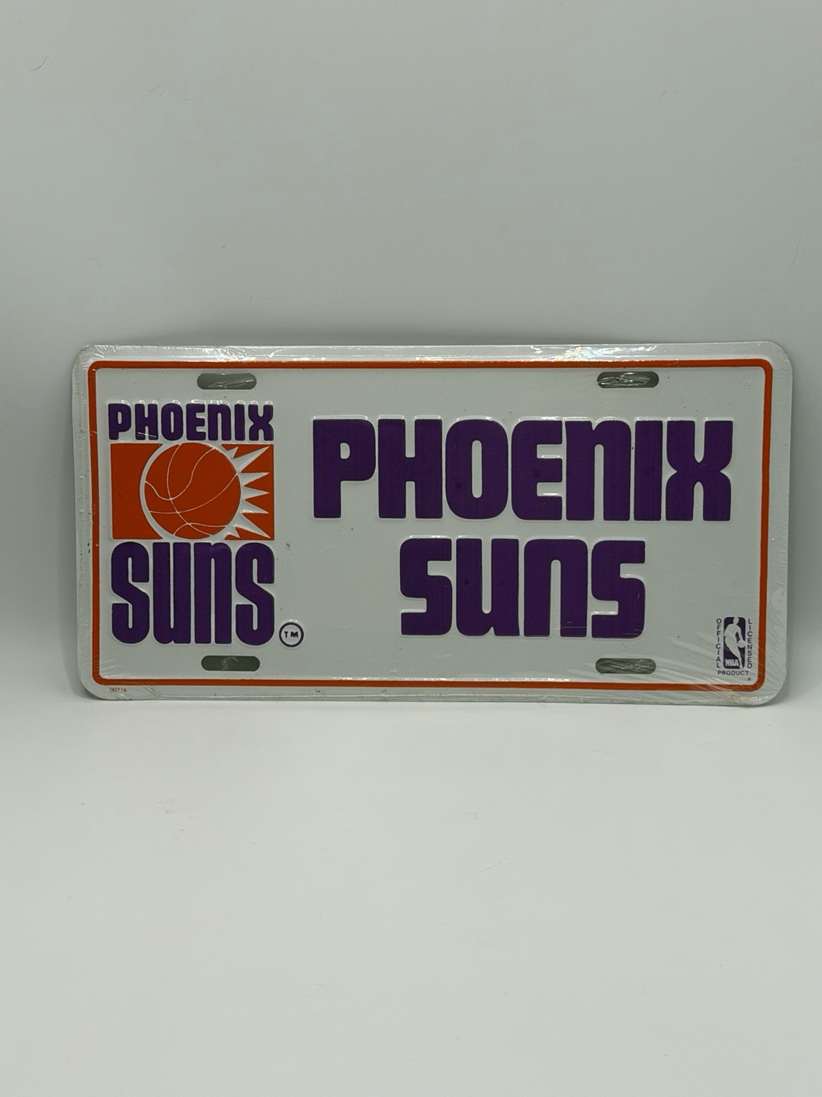 Vintage 1980's Phoenix Suns Basketball Team Embossed License Plate 12”x6” NEW
