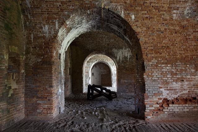Photo:Fort Morgan Alabama 2010 brick archway interior military fort