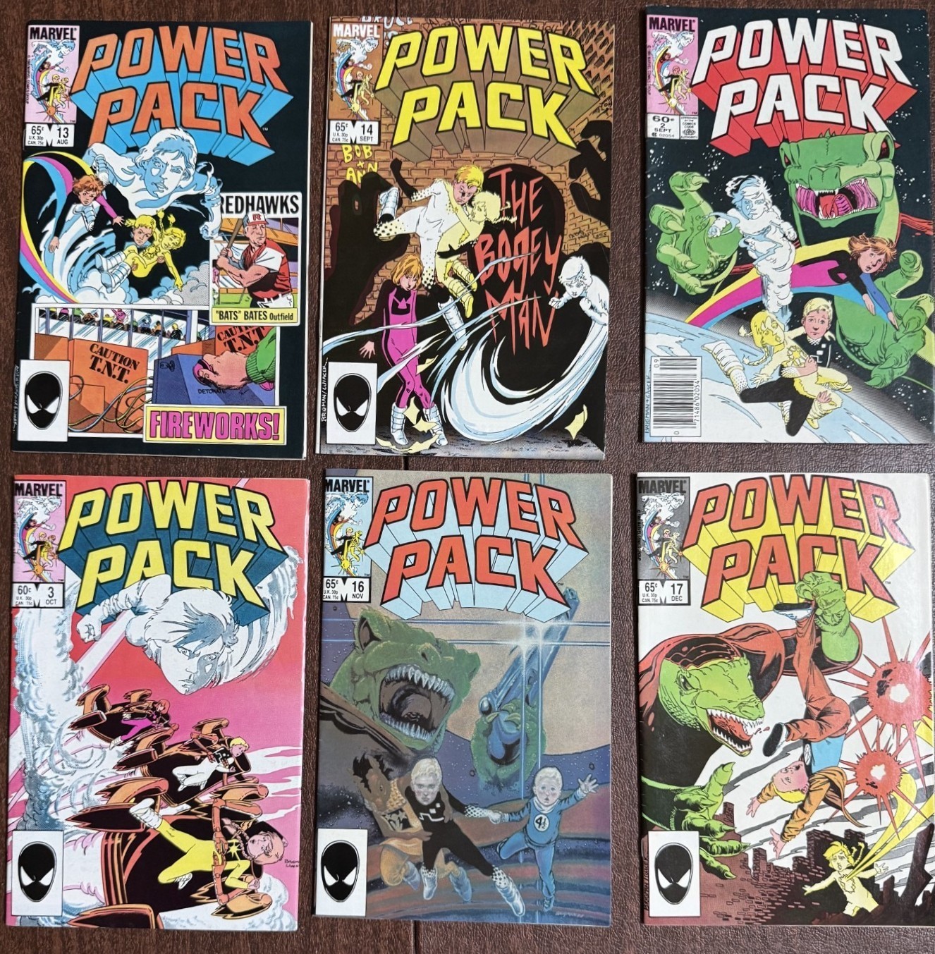Lot of POWER PACK Comics - Marvel Comics (#2, #3, #13, #14, #16, #17)