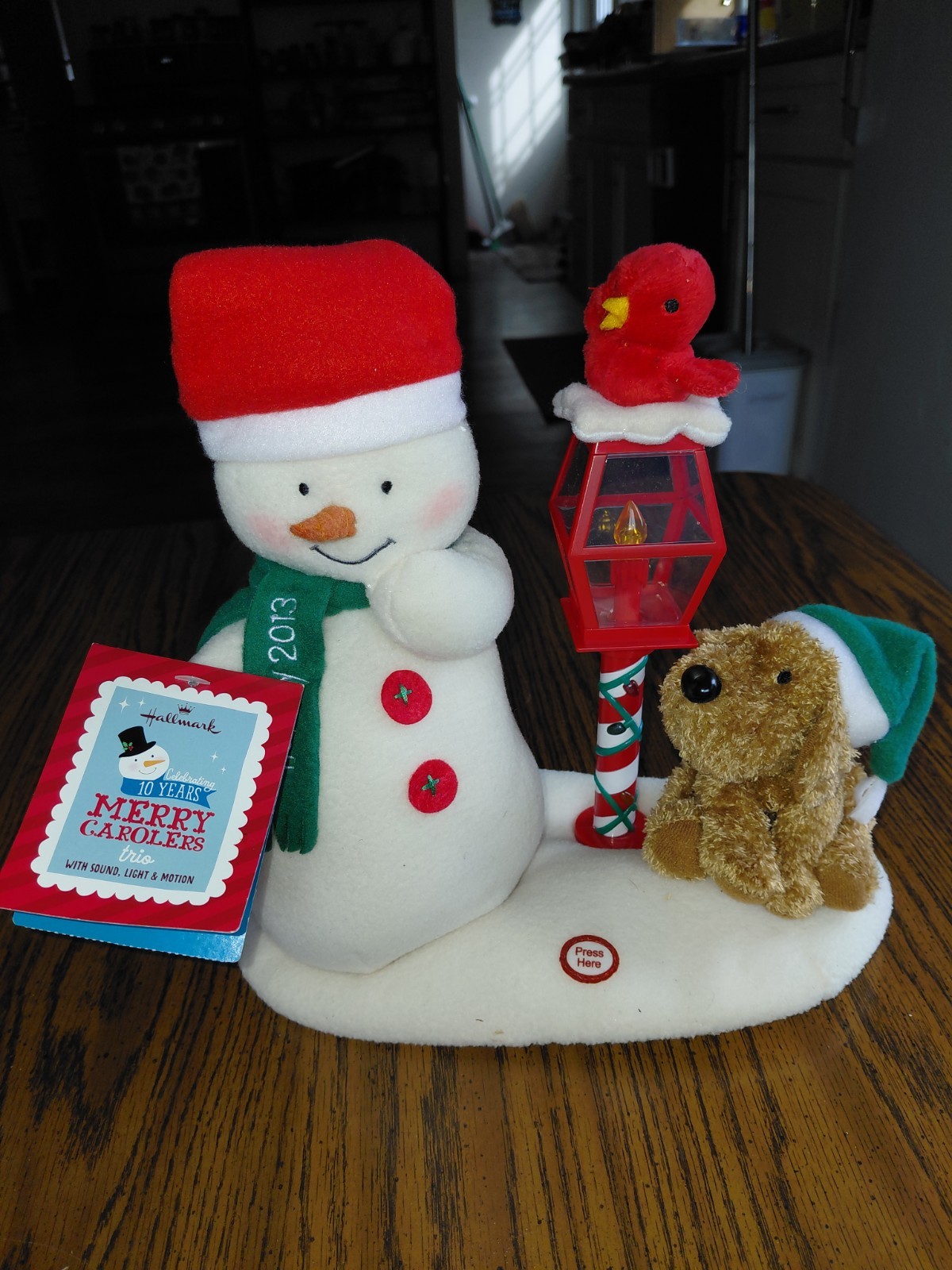 2013 Hallmark Merry Carolers Trio Bird Snowman and Dog Animated Musical Plush
