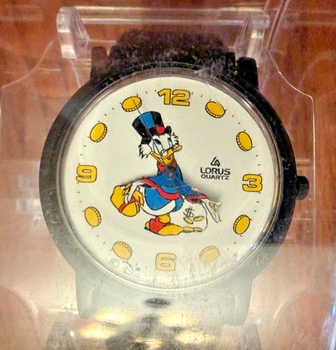 Vintage Disney Lorus Scrooge McDuck Watch V515 NOS Mint New Old Stock Sealed