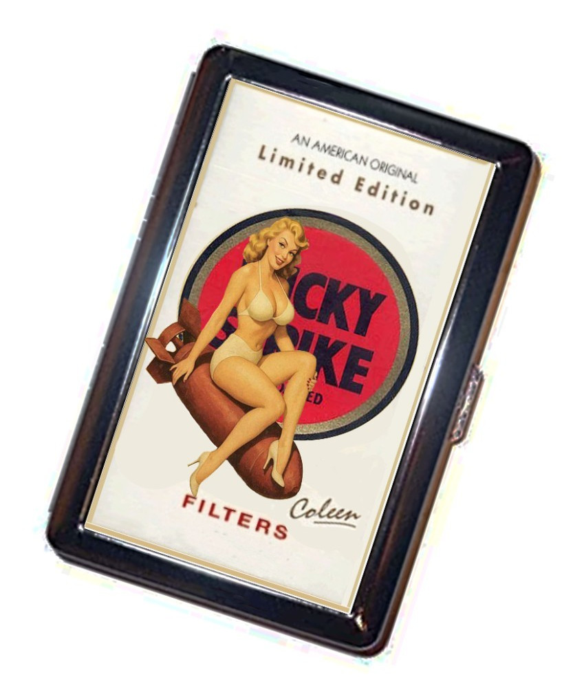 Lucky Strike Cigarette case  pinup ad Collen #2 Handmade Accessory vintage art