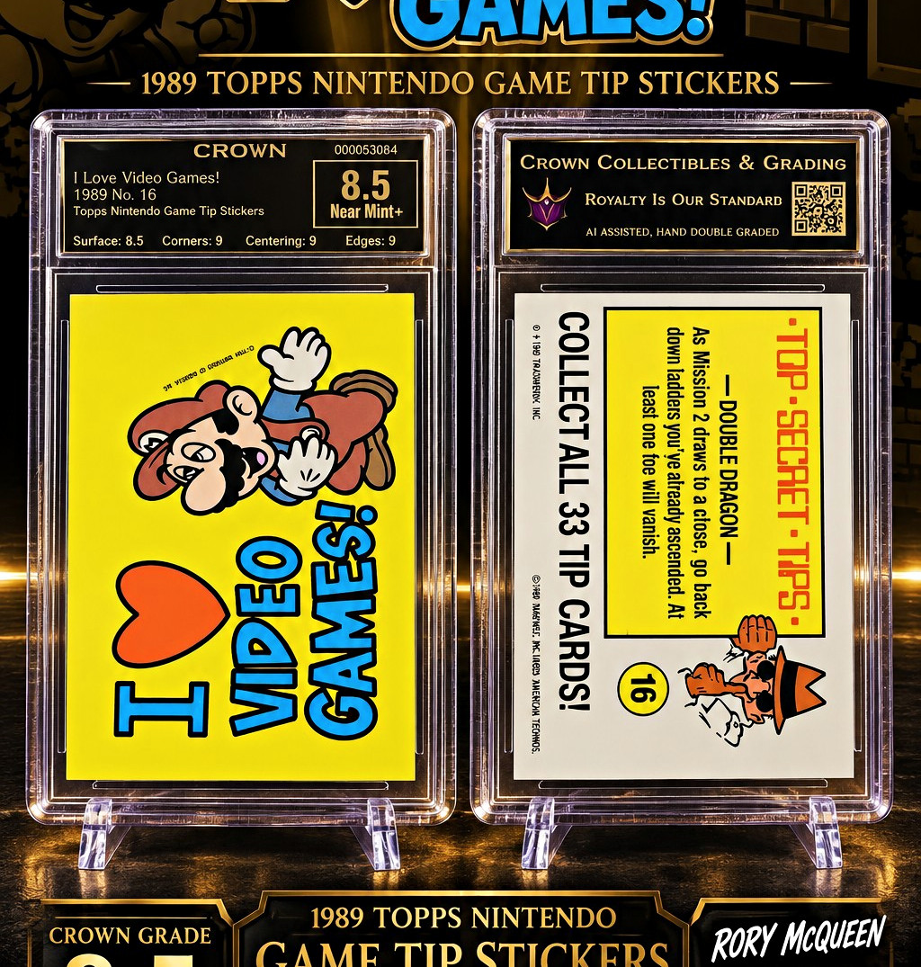 Topps 1989 Nintendo Game Tip Stickers #16 Mario I Love Video Games Sticker