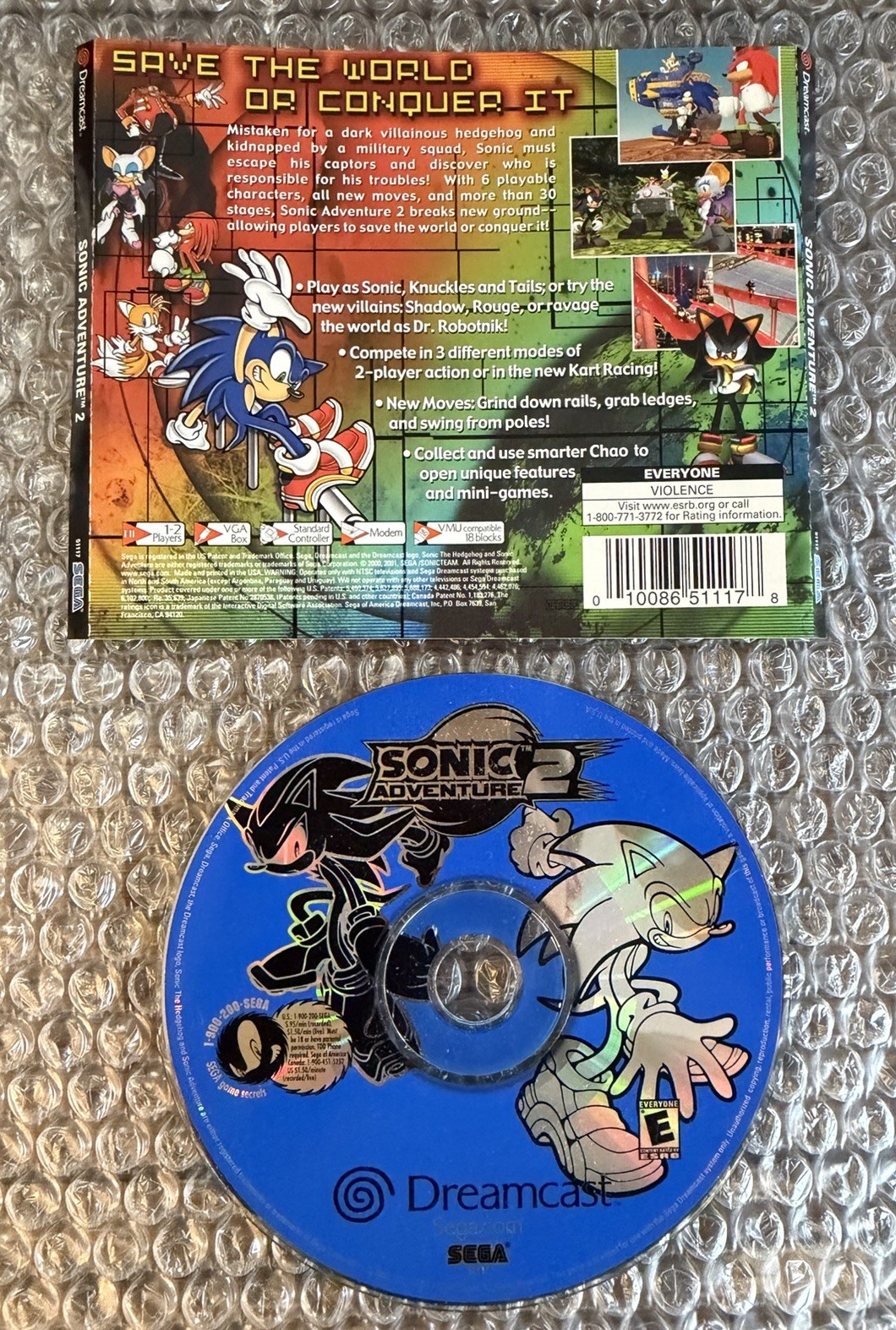 Sonic Adventure 2 Sega Dreamcast | Disc & Art ONLY