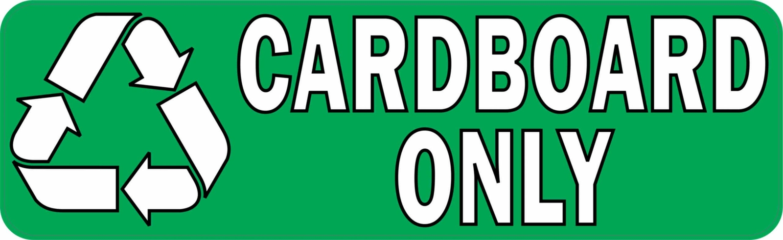10 × 3 Cardboard Only Magnet Magnetic Recycling Decal Sign Green Signs Magnets