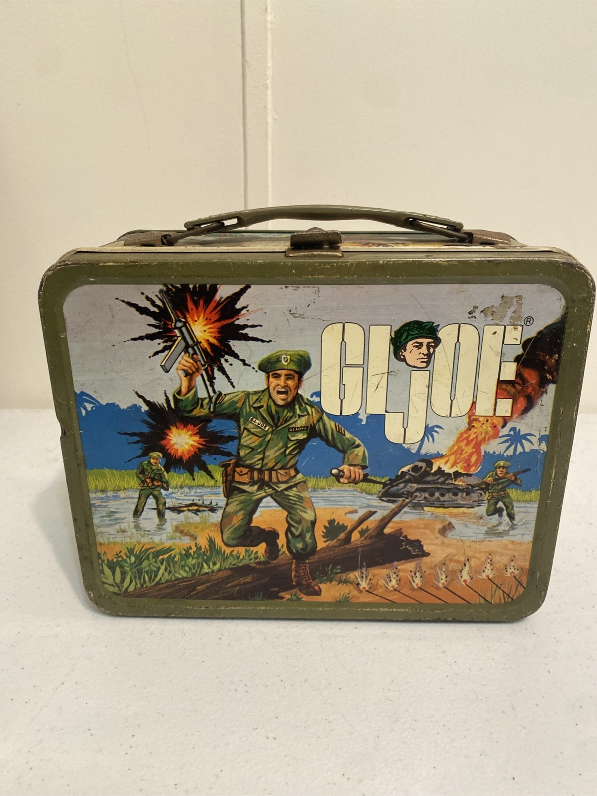 VINTAGE 1960s GI JOE METAL LUNCHBOX *NO THERMOS*