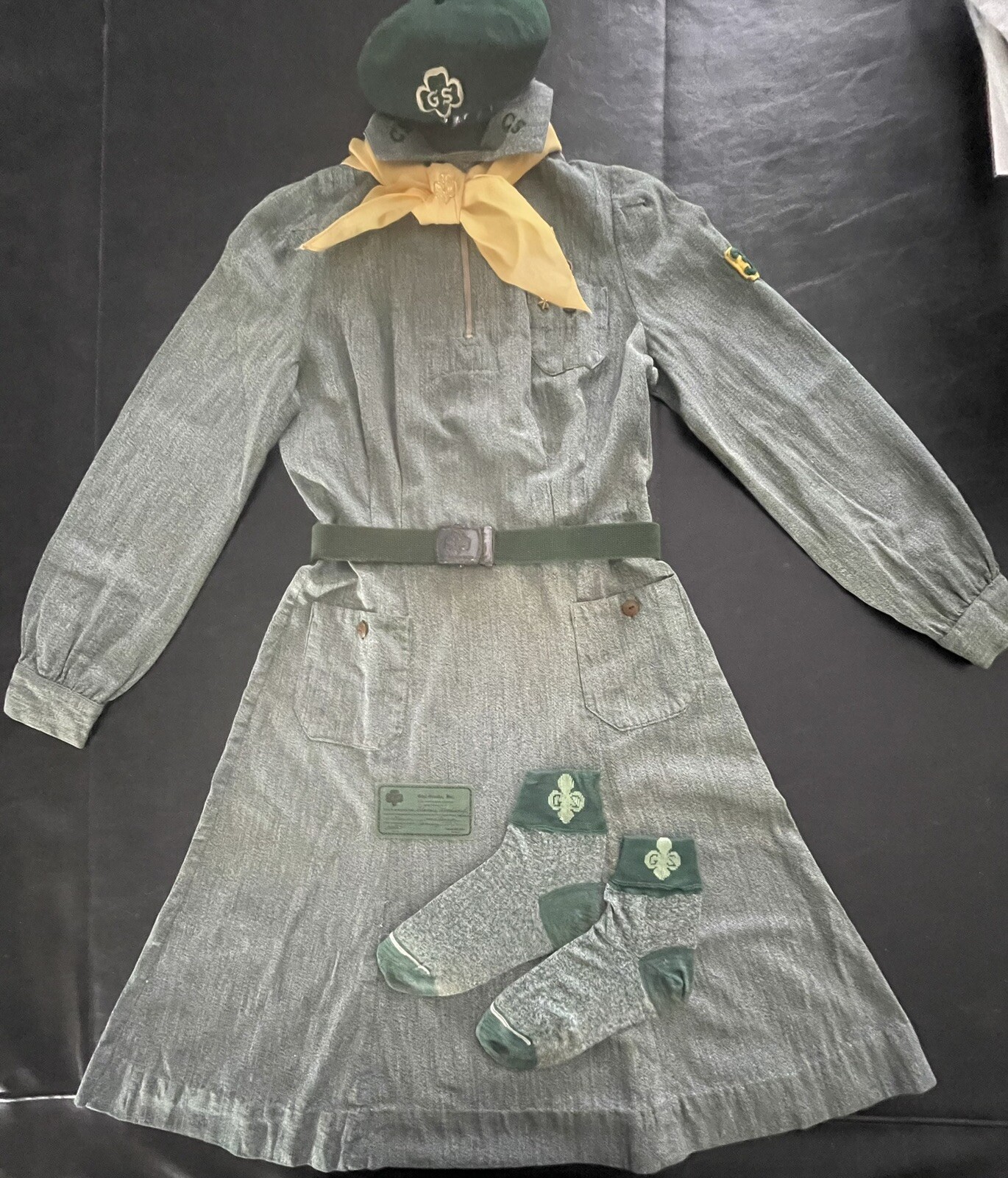 REDUCED TRIANGULAR TIE-VERY RARE 1936 Vintage GIRL SCOUT INTERMEDIATE UNIFORM