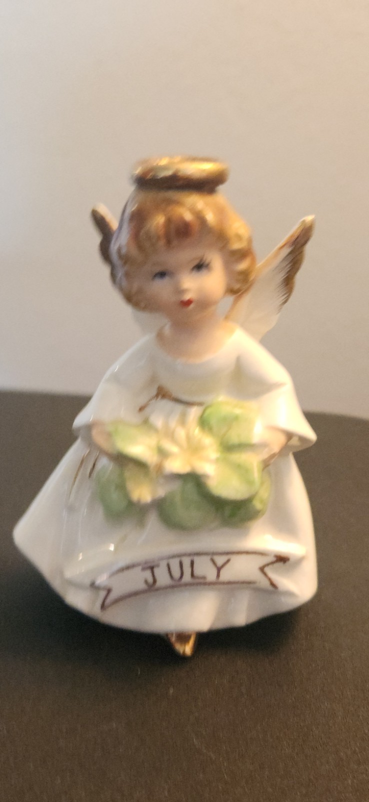 Vintage 1950s Price Imports July Birthday Angel Figurine Japan Porcelain NM