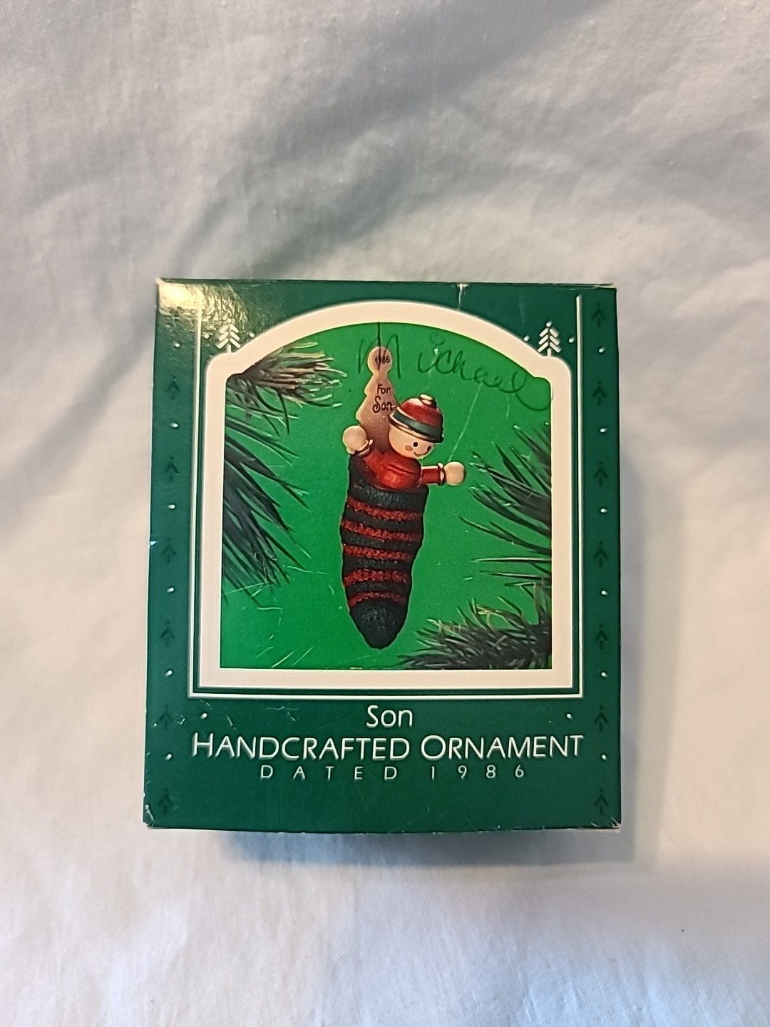 (C) 1986 Hallmark Keepsake Ornament Son Stocking Vintage