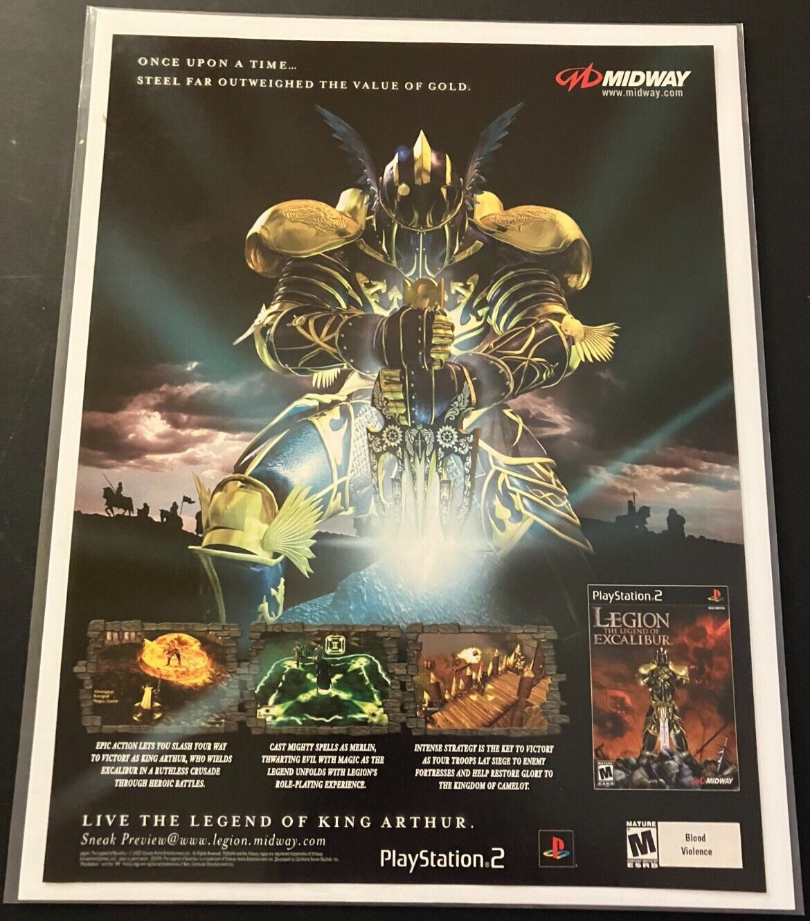 Legion: The Legend Of Excalibur - Vintage Gaming Print Ad / Poster / Wall Art