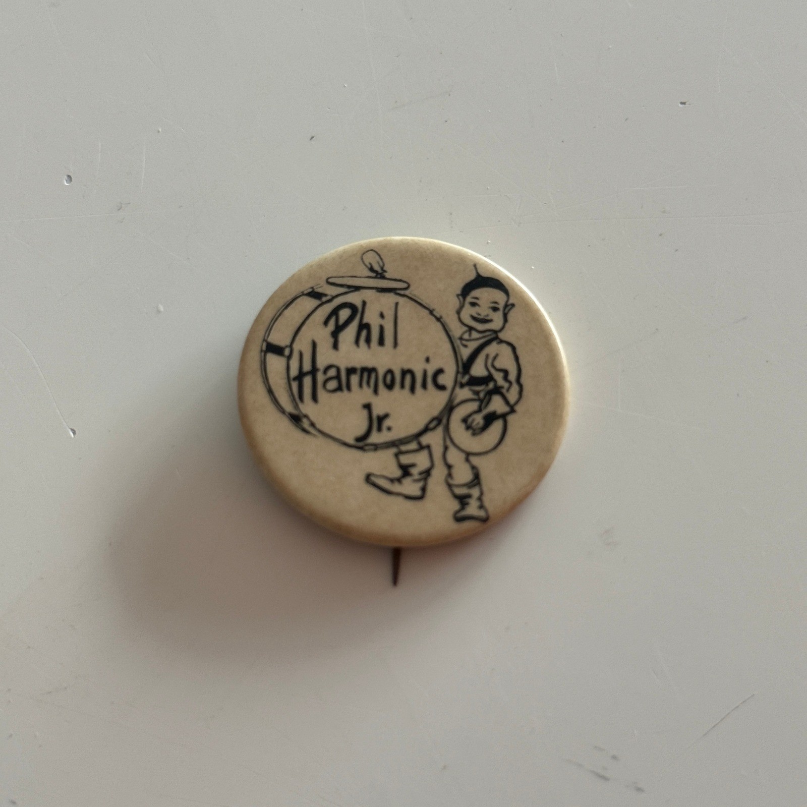 Vintage Phil Harmonic Jr Pinback Button Music Memorabilia Celluloid Pin