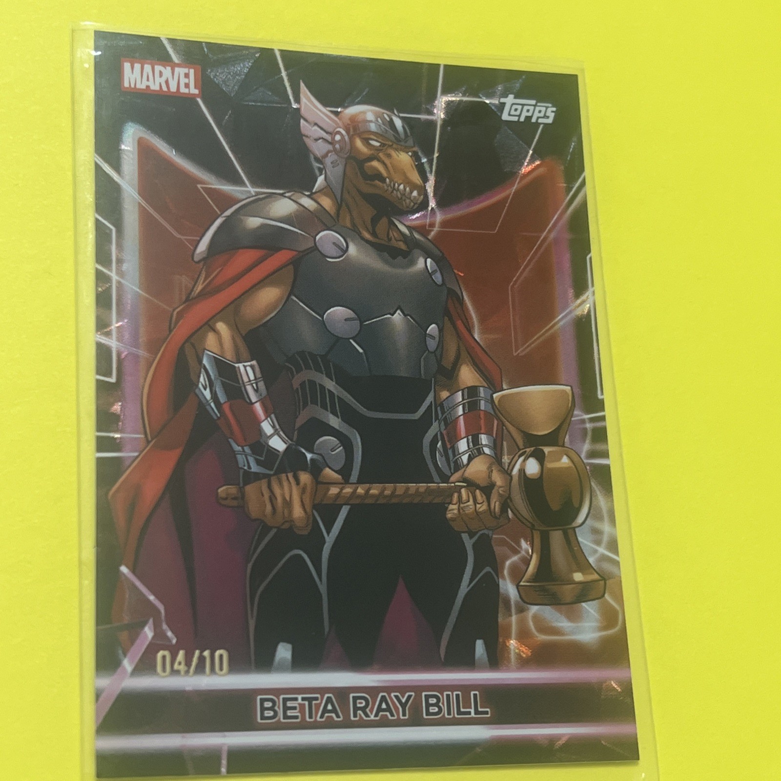2026 Topps Marvel Neon – Beta Ray Bill #85 – Black Foil /10 – SSP