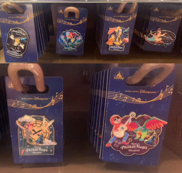 Genuine HKDL Pin 2026 Mickey's PhilharMagic Coco Mickey Aladdin Lumiere 6 Set