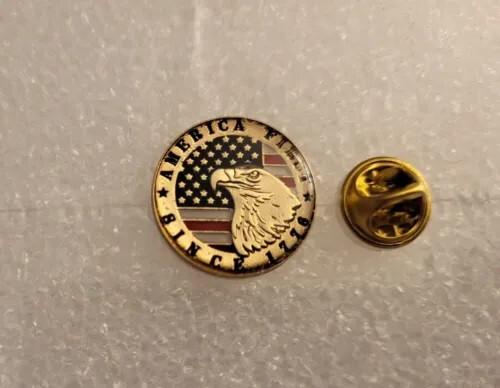 Freedom Eagle America First 1776 USA lapel pin