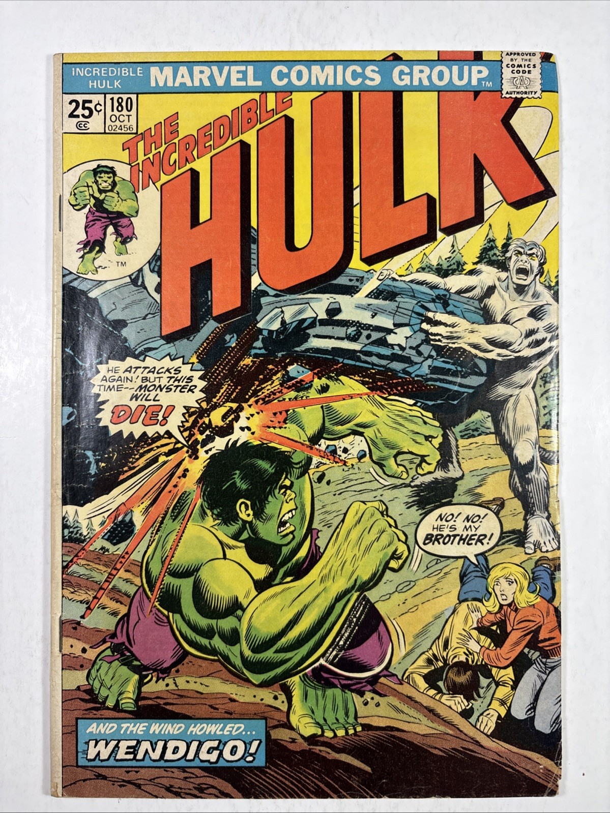 The Incredible Hulk #180 (Marvel Comics October 1974) VG+ W/ Stamp