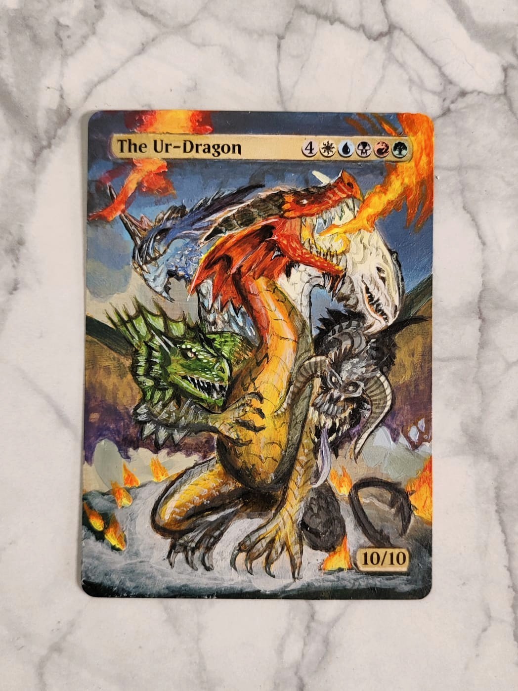 Magic: The Gathering The Ur-Dragon Legendary Creature Full Art Altered 10/10