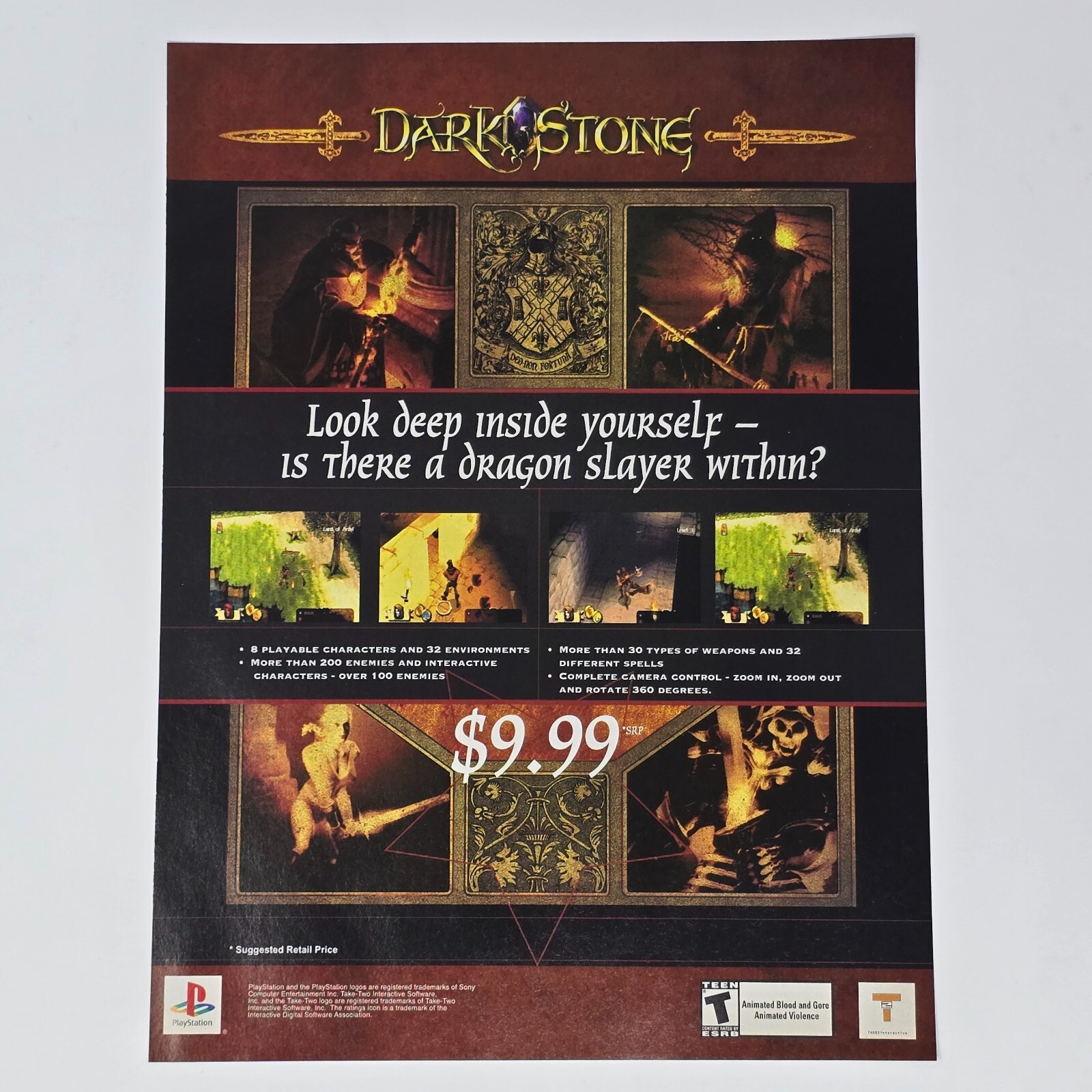 Dark Stone Sony PlayStation 1 PS1 Look Deep Print Ad/Poster Promo Art