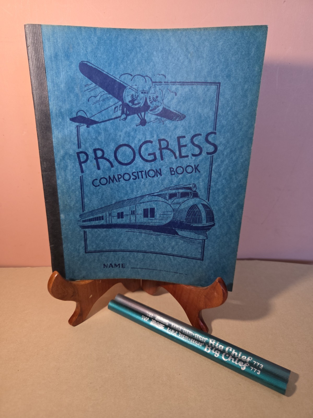 NOS 1930s School Progress Composition Notebook. W/2 Big Chief 773 Pencils. NICE