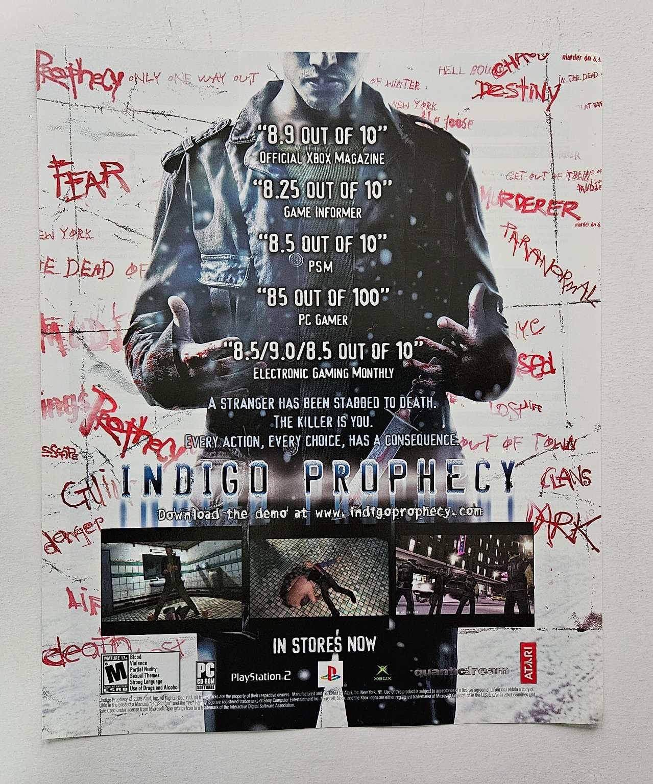 Atari Indigo Prophecy Video Game Vintage Magazine Print Ad Poster 2005