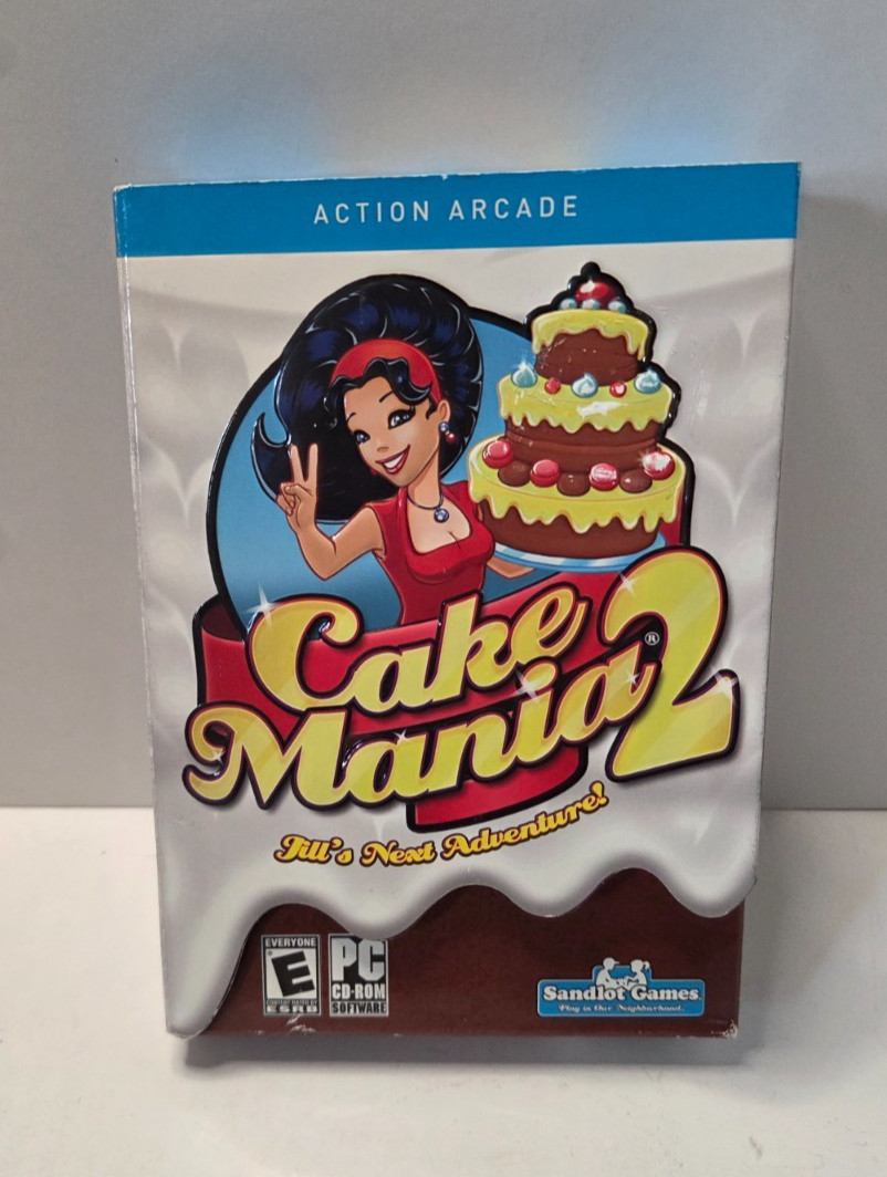 Cake Mania 2 “Jill’s Next Adventure” Vintage PC Game Brand New Rare in Box