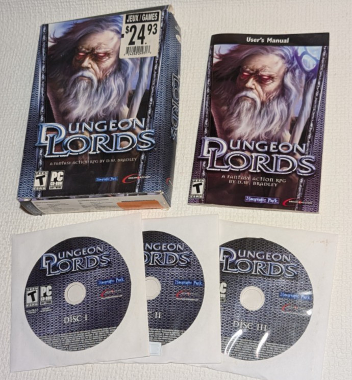 Dungeon Lords PC Game 2006 3-Disc Set With Manual Vintage
