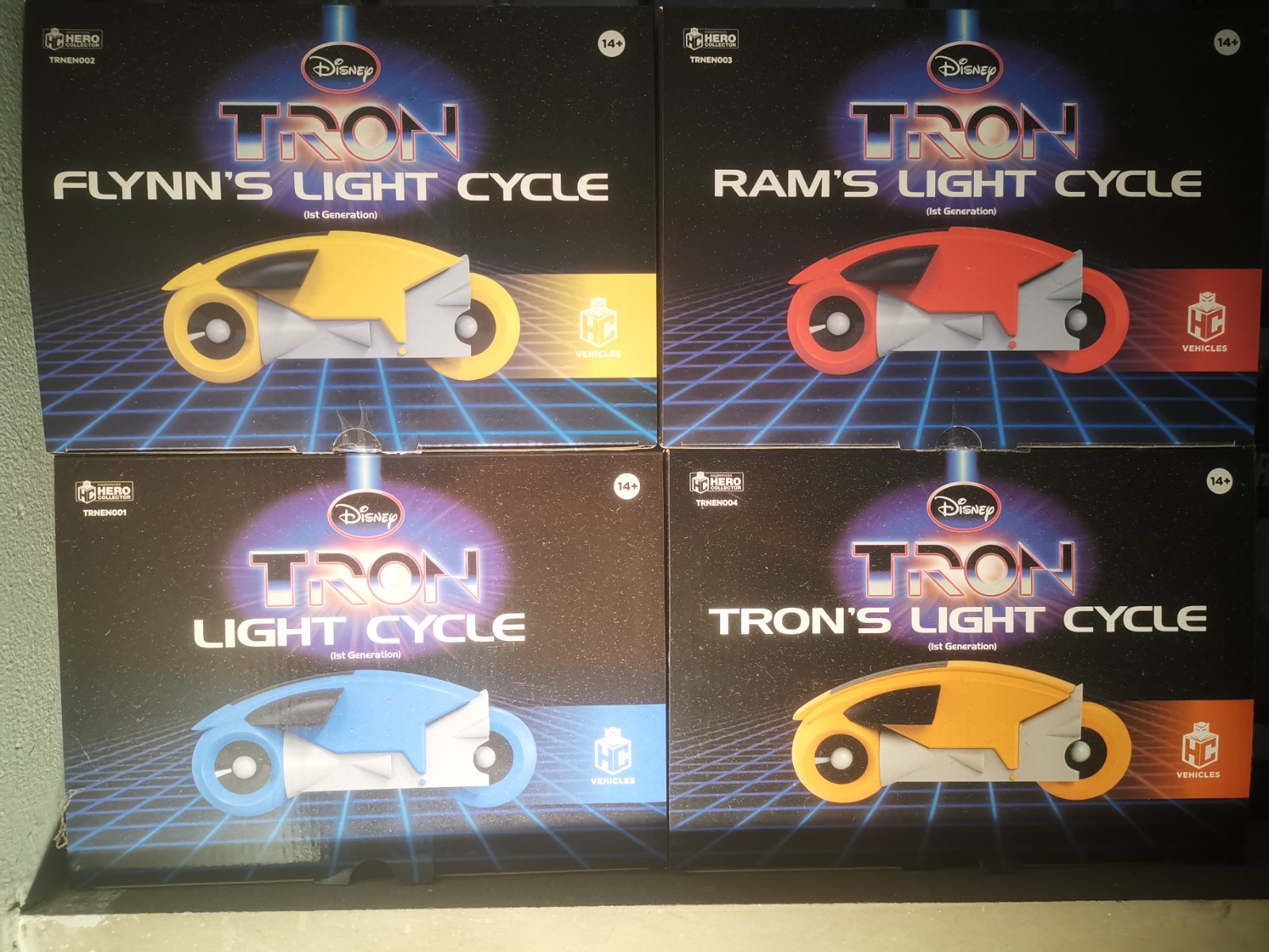 Eaglemoss TRON Lightcycle collection – all 4 mint NIB