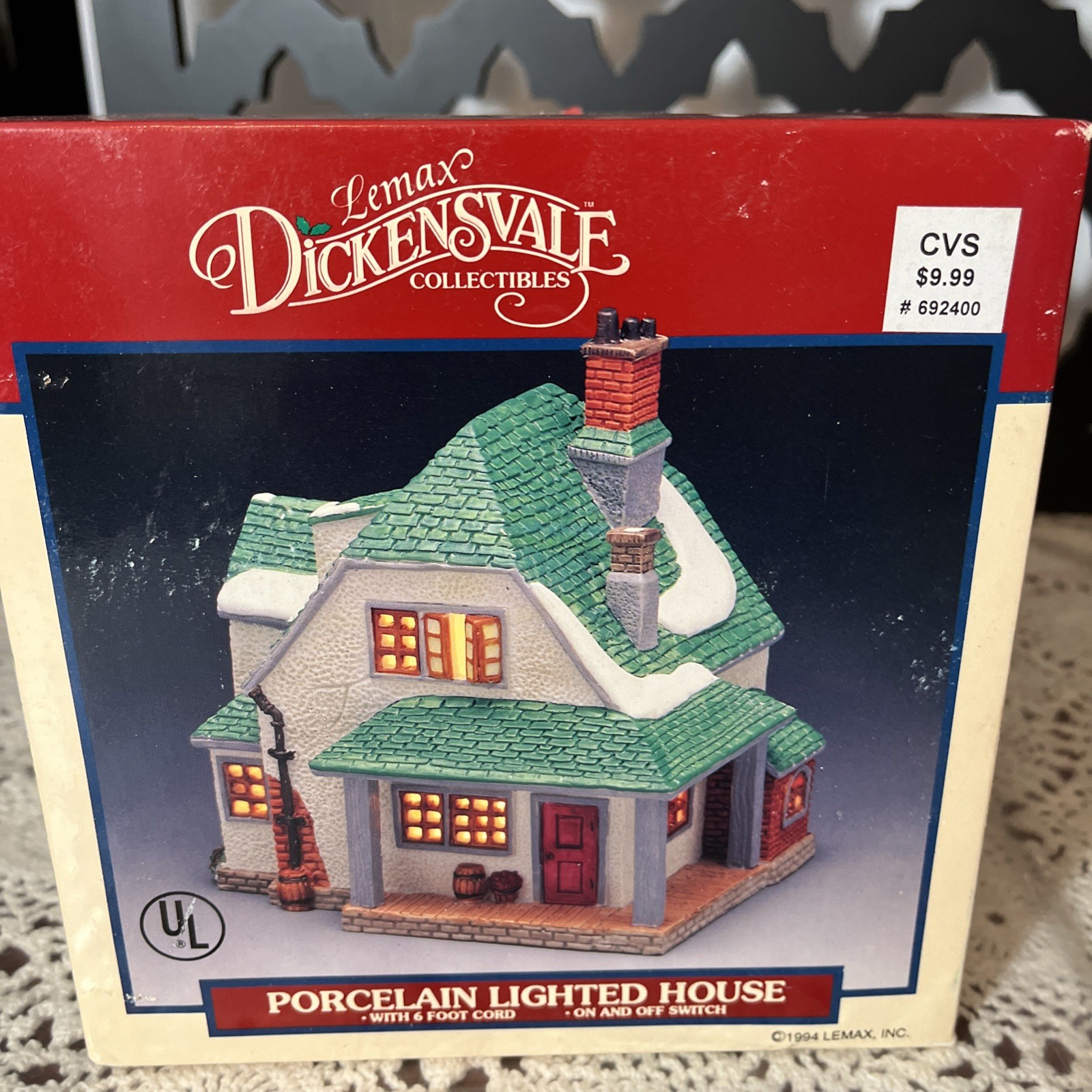 1994 Lemax Dickensvale Porcelain Lighted House w Light Cord #45127