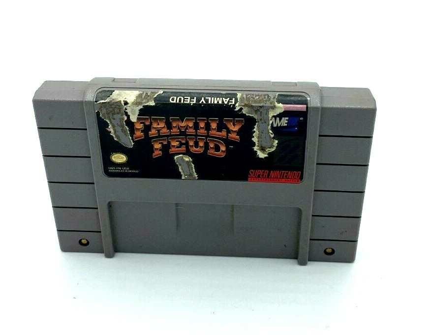 Family Feud SNES label damage