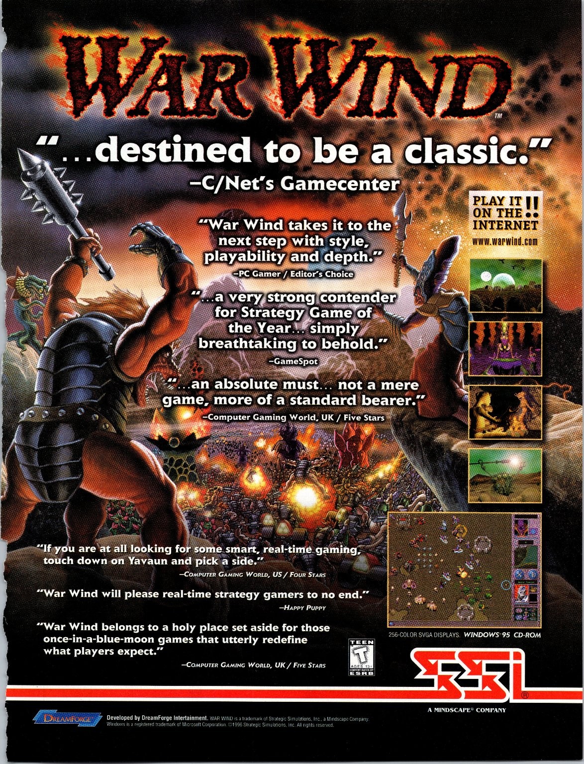 WAR WIND PC Game Vintage 1997 Magazine Ad SSI Mindscape Fantasy Strategy