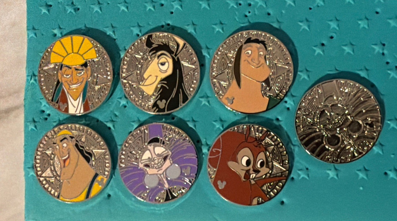 2018 Emperors New Groove Disneyland Hidden Mickey Full Pin Set Of All 7
