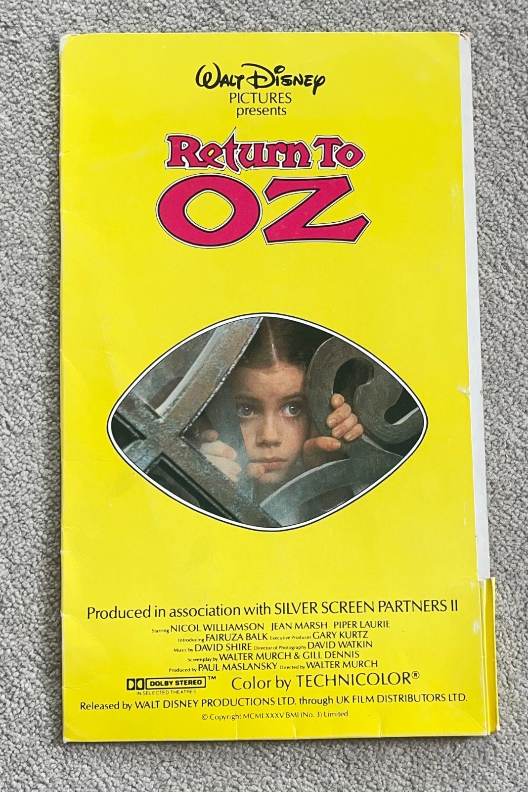 RETURN TO OZ 1985 Original UK Disney Cinema Pop-Up Press Promo Folder RARE