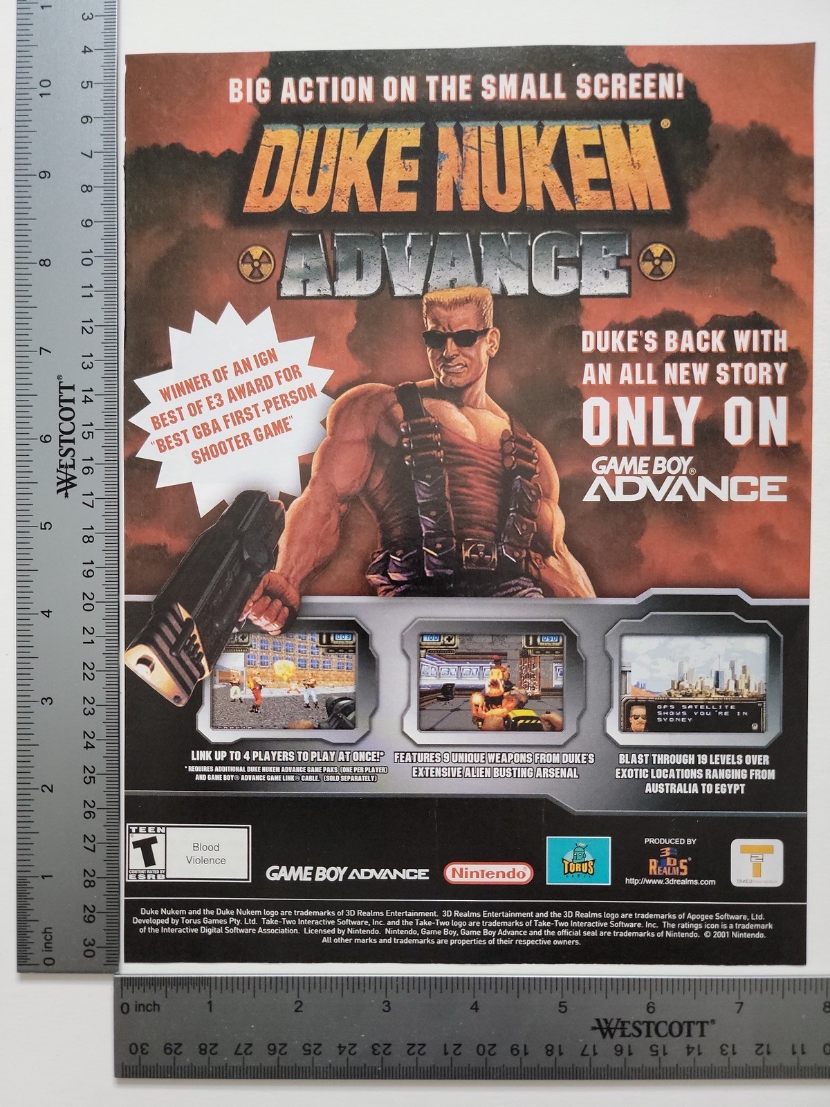 Duke Nukem Advance Advertisement Original Print Ad / Poster Game Gift Art