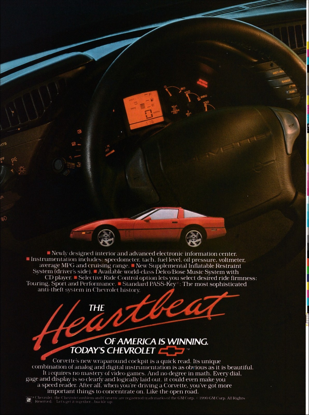 1990 CHEVROLET CORVETTE 2-page advertisement