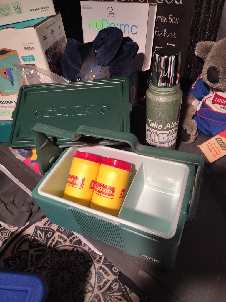 RARE STANLEY TUMBLER. Vintage LIPTON TEA PROMO SET. Very Rare Condition. STANLEY