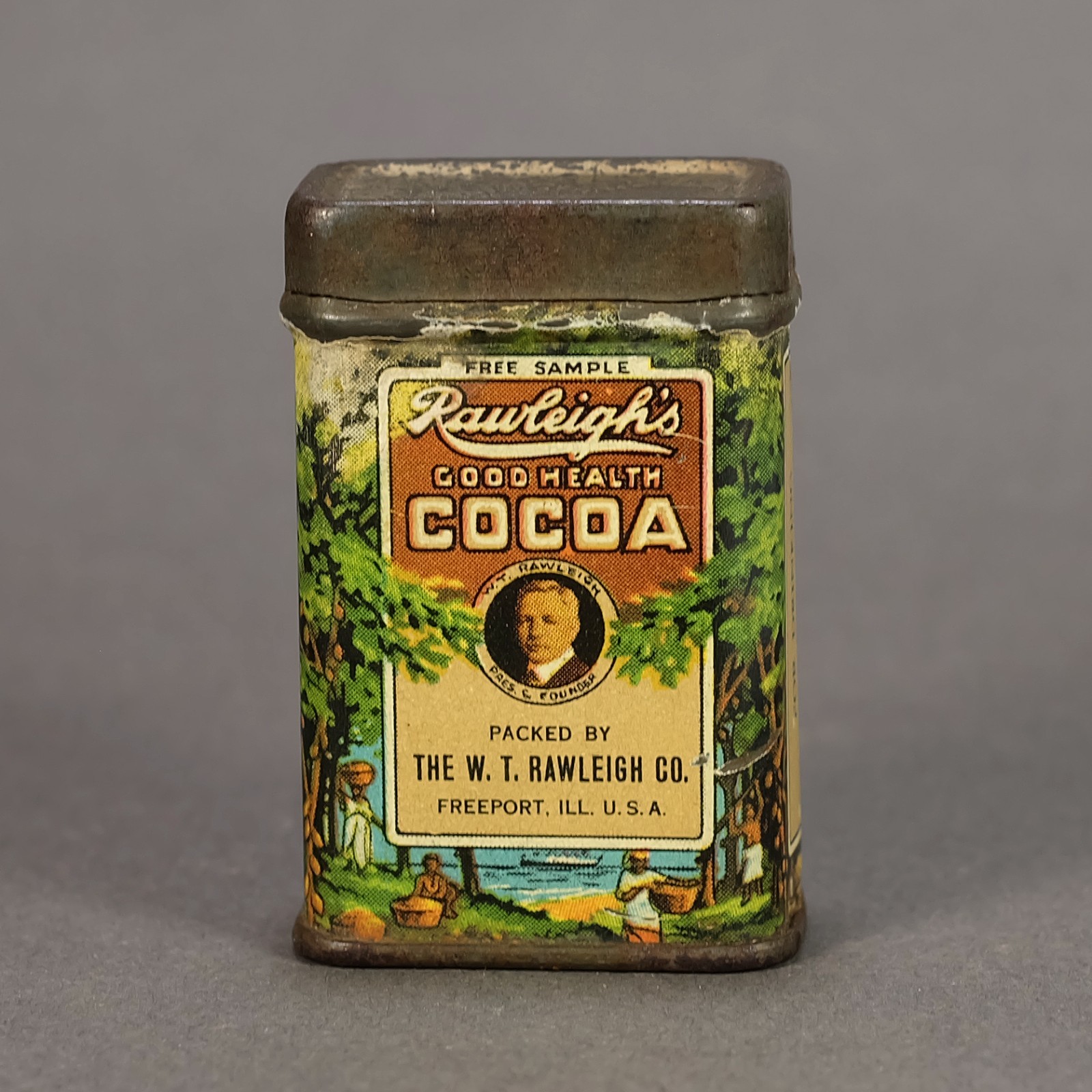 1920s Rawleigh\'s Cocoa Advertising Antique Miniature Sample Tin