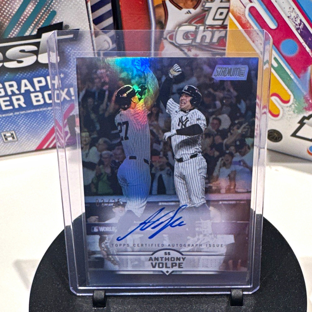 Topps 2024 Stadium Club Anthony Volpe SCBA-AV Hard Signed Auto 03/25