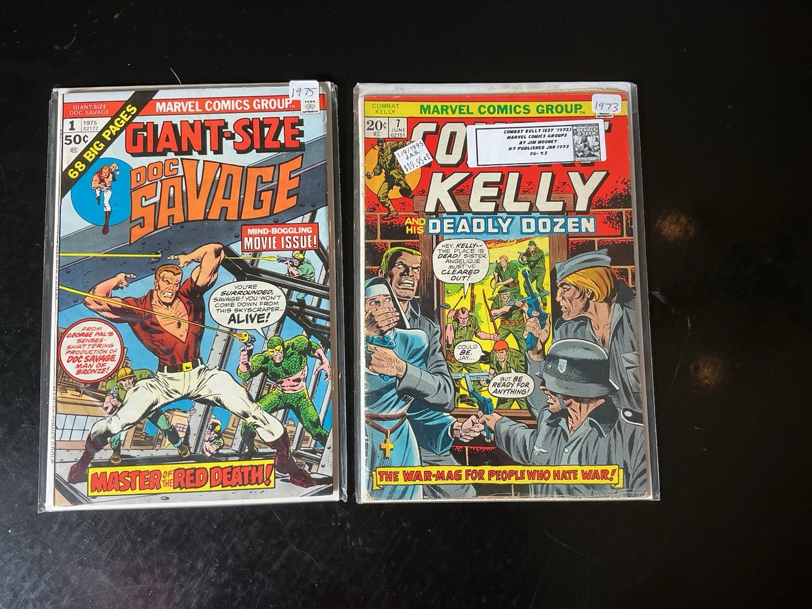 GIANT SIZE  DOC SAVAGE #1 (Marvel Comics 1975)Super NICE 👀 + COMBAT KELLY #7 😎