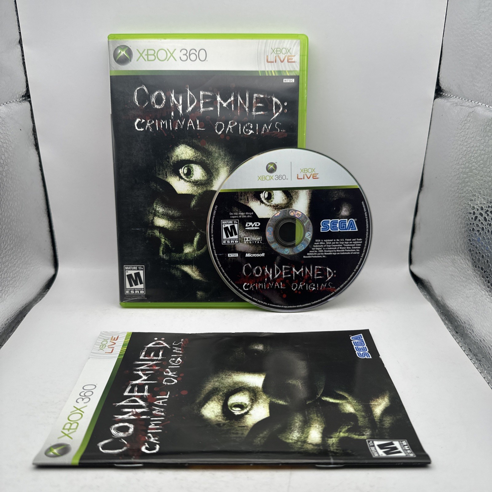 Condemned Criminal Origins Microsoft Xbox 360 CIB Complete w/ Manual SEGA