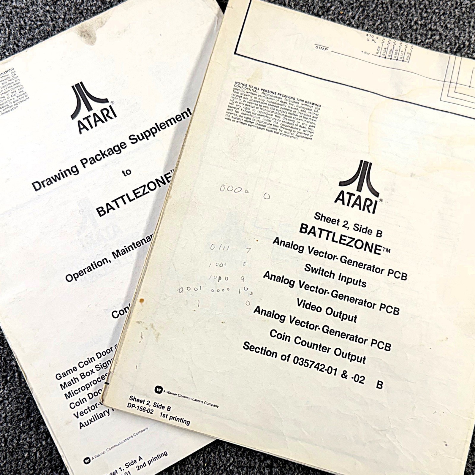 Atari Battlezone Arcade Video Game Manual Schematics Parts ORIGINAL