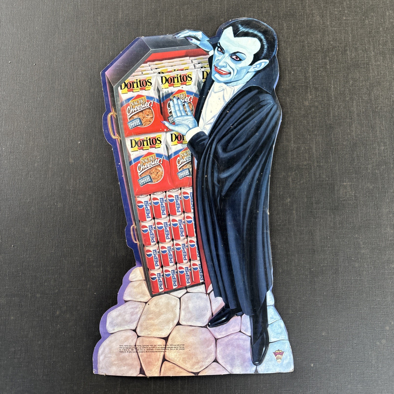 Vtg 1993 18” Doritos Pepsi Retail Cardboard Store Display Dracula Halloween 90s