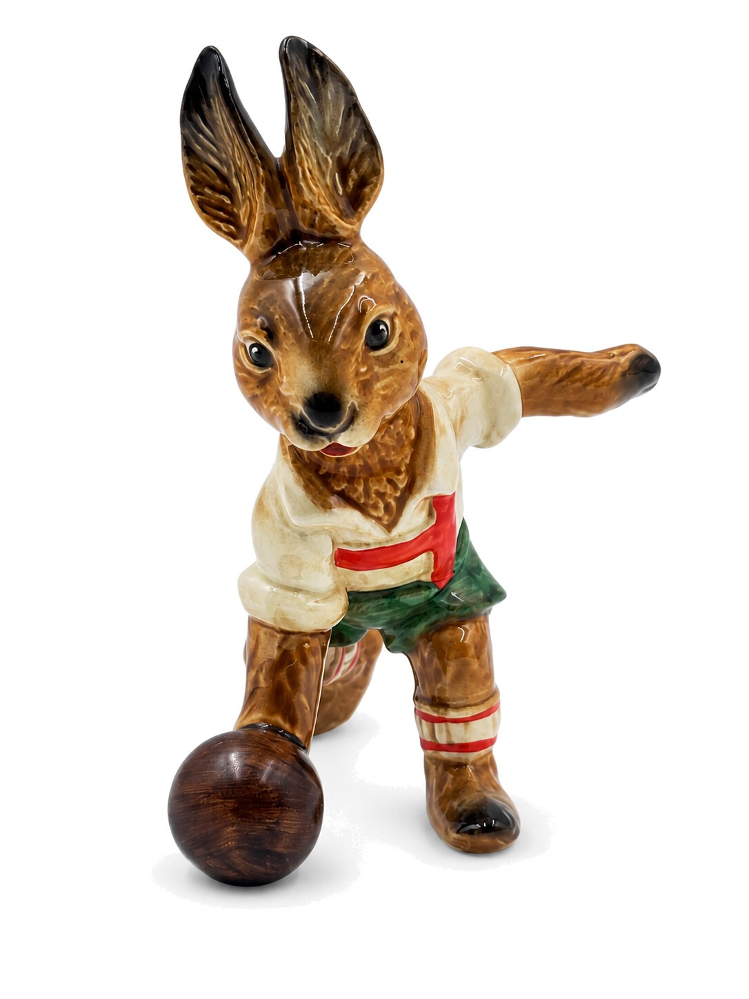 Goebel W. Germany Rabbit Soccer Figurine Vintage Ceramic