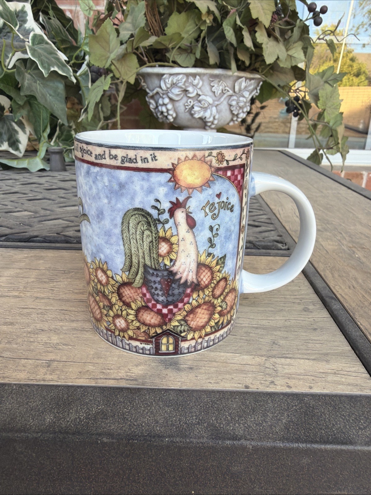 Shelly Rasche This is the Day the Lord has made Rooster Mug by Divinity 2007 NEW