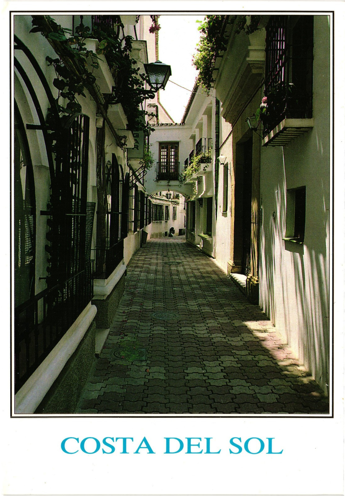 Vintage Marbella Spain Costa del Sol Calle Tipica Street Scene Postcard Unused