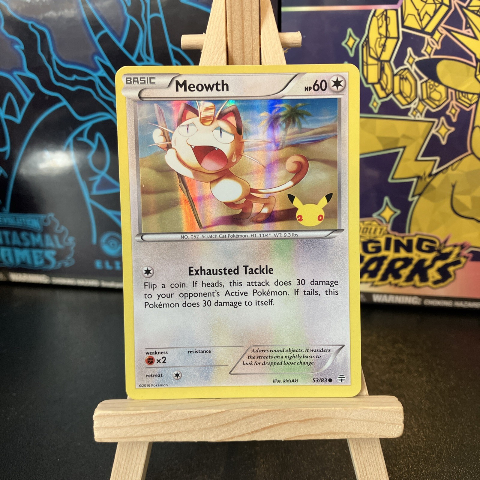 Pokémon TCG Meowth 53/83 Holo 20th Anniversary Generations LP-MP