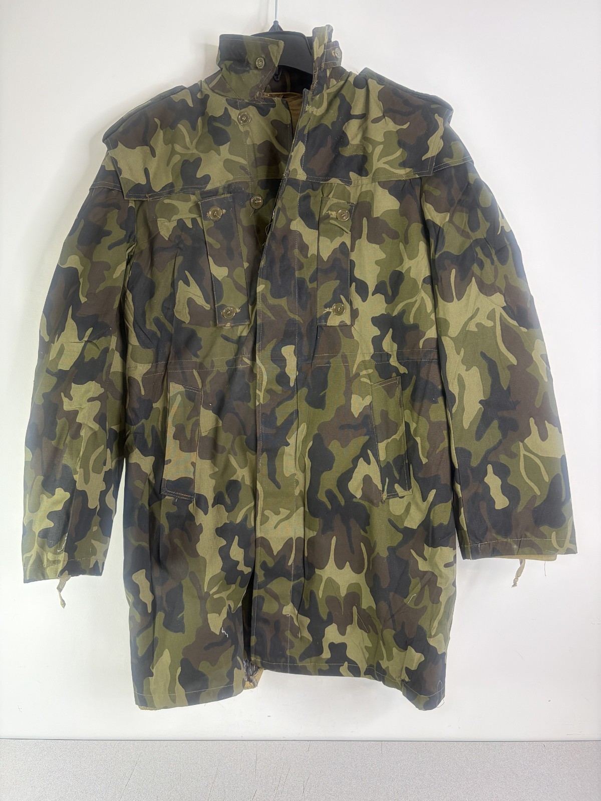 Vtg 1992 Sarat Romanian Army Military Surplus Woodland Camo Lined Field Jacket M