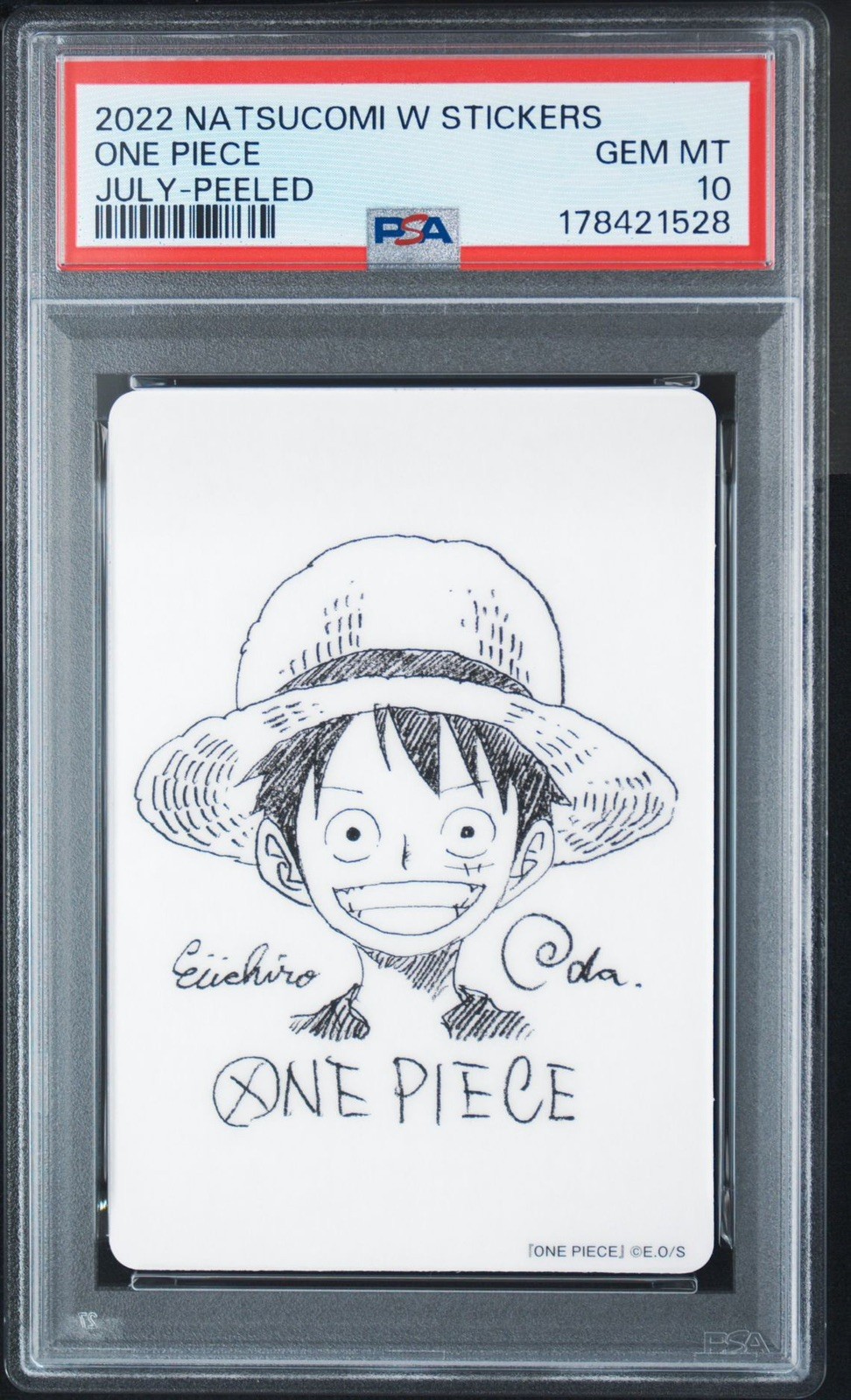 2022 NATSUCOMI SPECIAL W STICKERS JULY-PEELED ONE PIECE PSA 10 Luffy