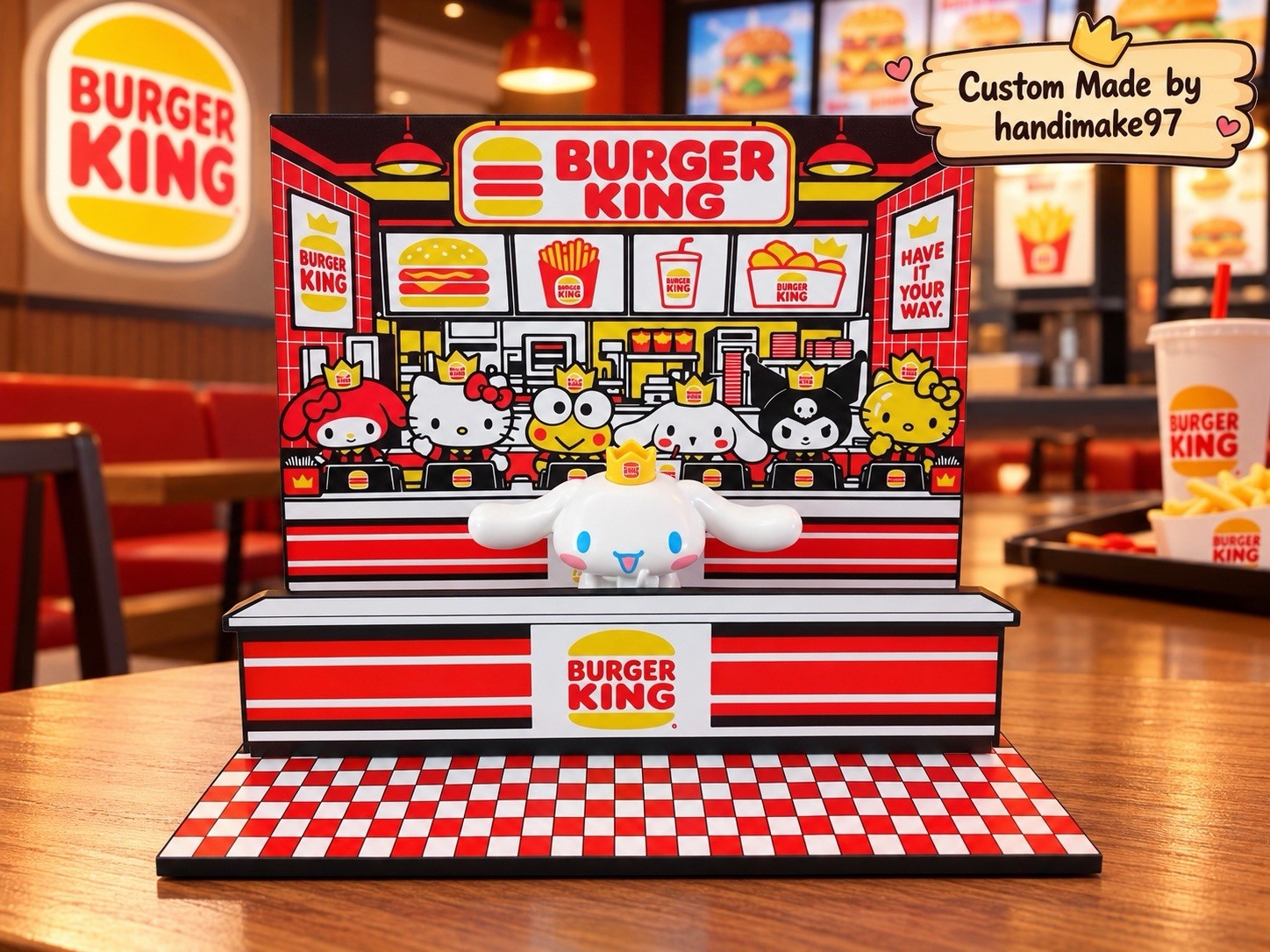 Hello Kitty x Burger King Display Stand (No Toys Included)
