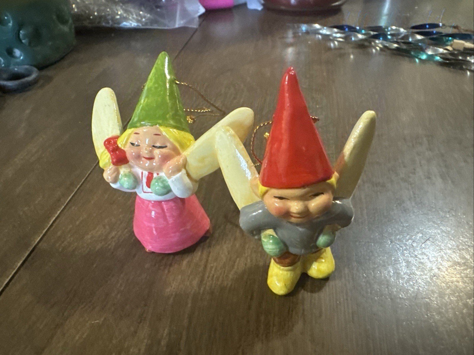 Unieboek 1979 David the Gnome Ornaments Lot of 2 ceramic Korea 3\