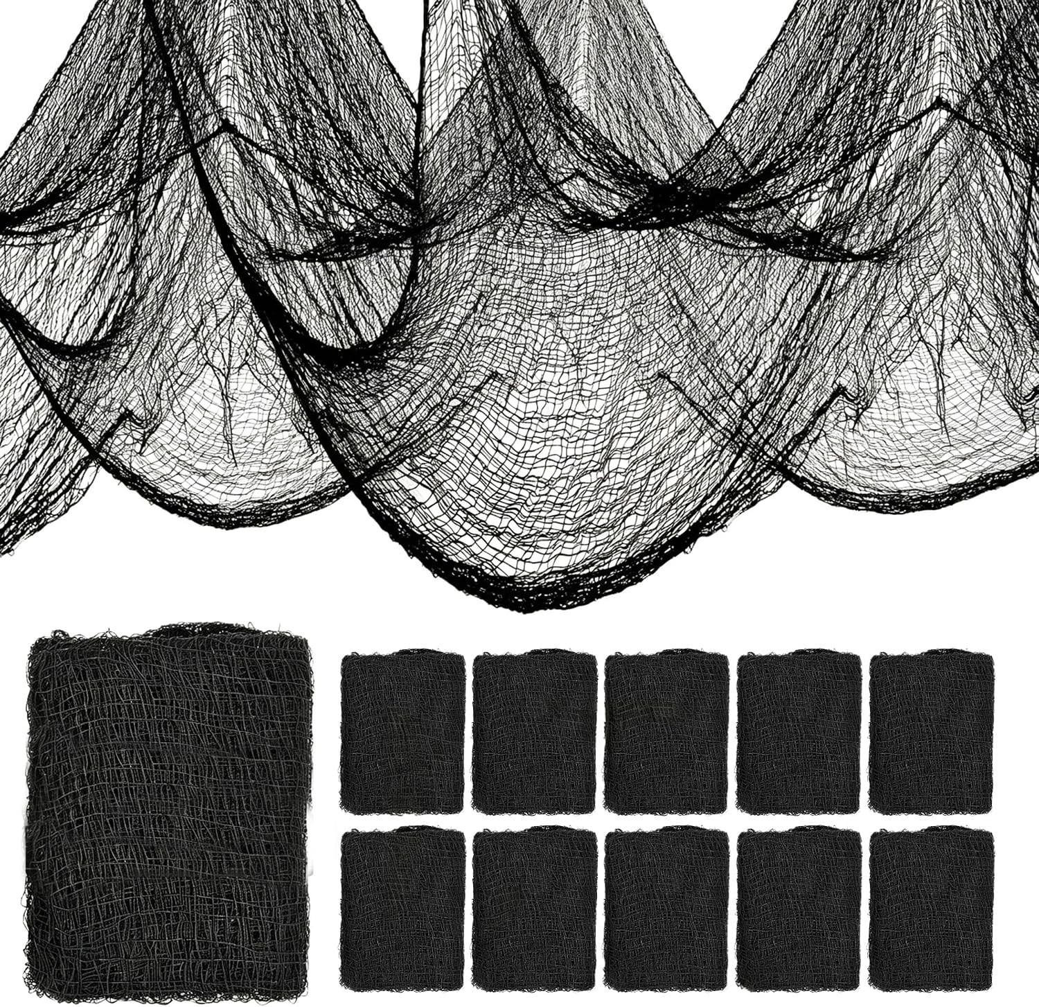 AROIC 9 Pack Halloween Decorations, 30 x 72 Inch Black Spooky Creepy